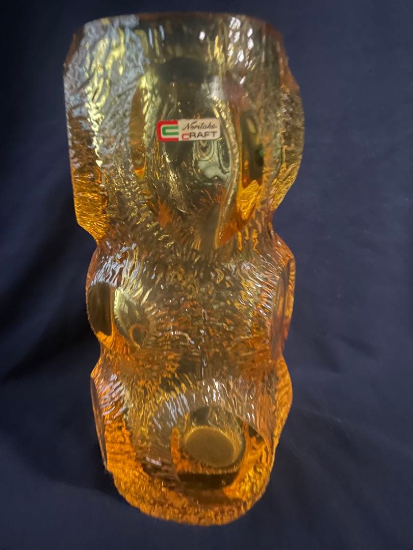 ノリタケクラフト 琥珀色 花瓶　ガラス製品