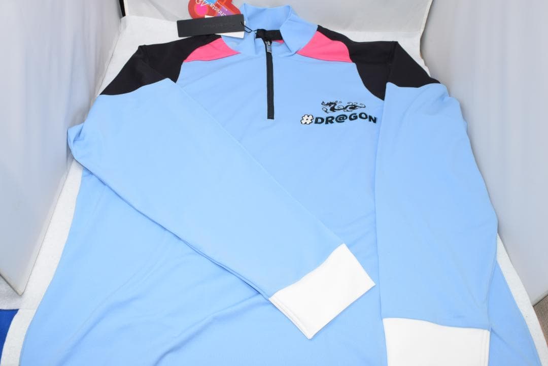 新品☆ダンスウィズドラゴン テクニスタ ZIP モック☆ブルー☆XLサイズ