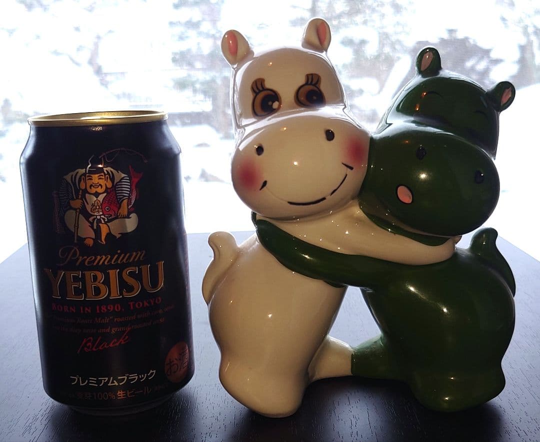 主観 無版権　ムーミン ＆ノンノン　陶器貯金箱　ネット検索しても唯一無二