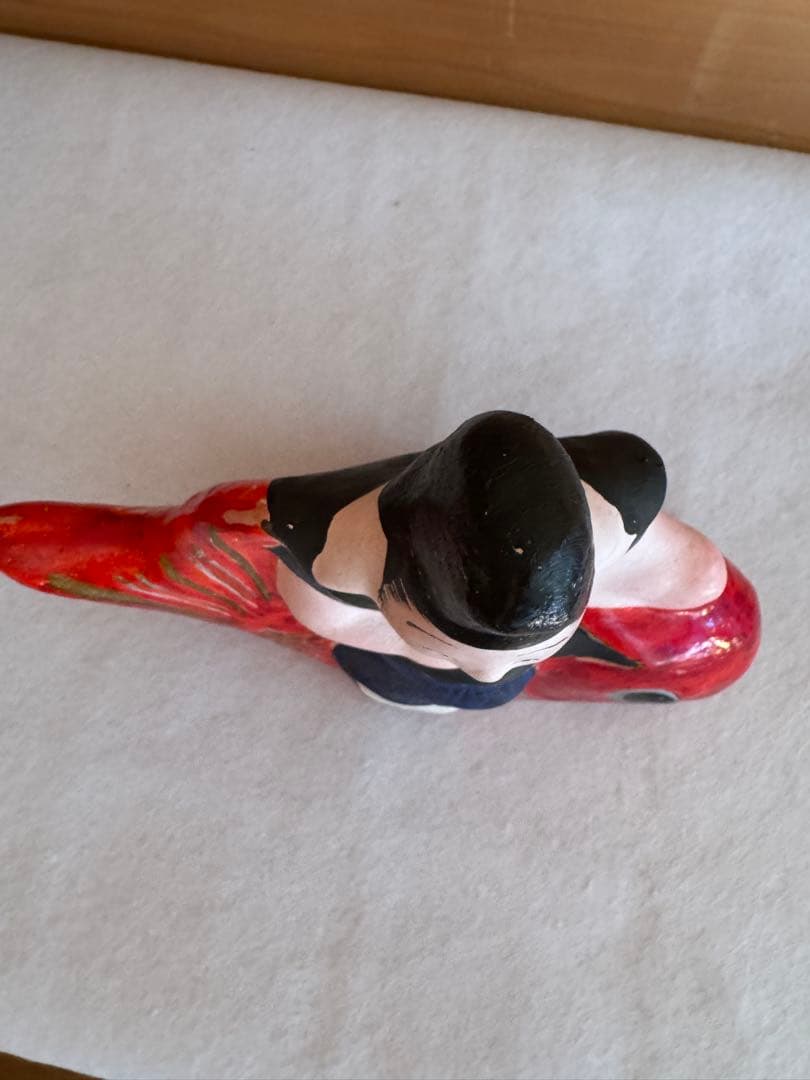 希少 中野土人形 奈良久雄 『鯛乗り恵比寿』郷土玩具 民藝 長野県