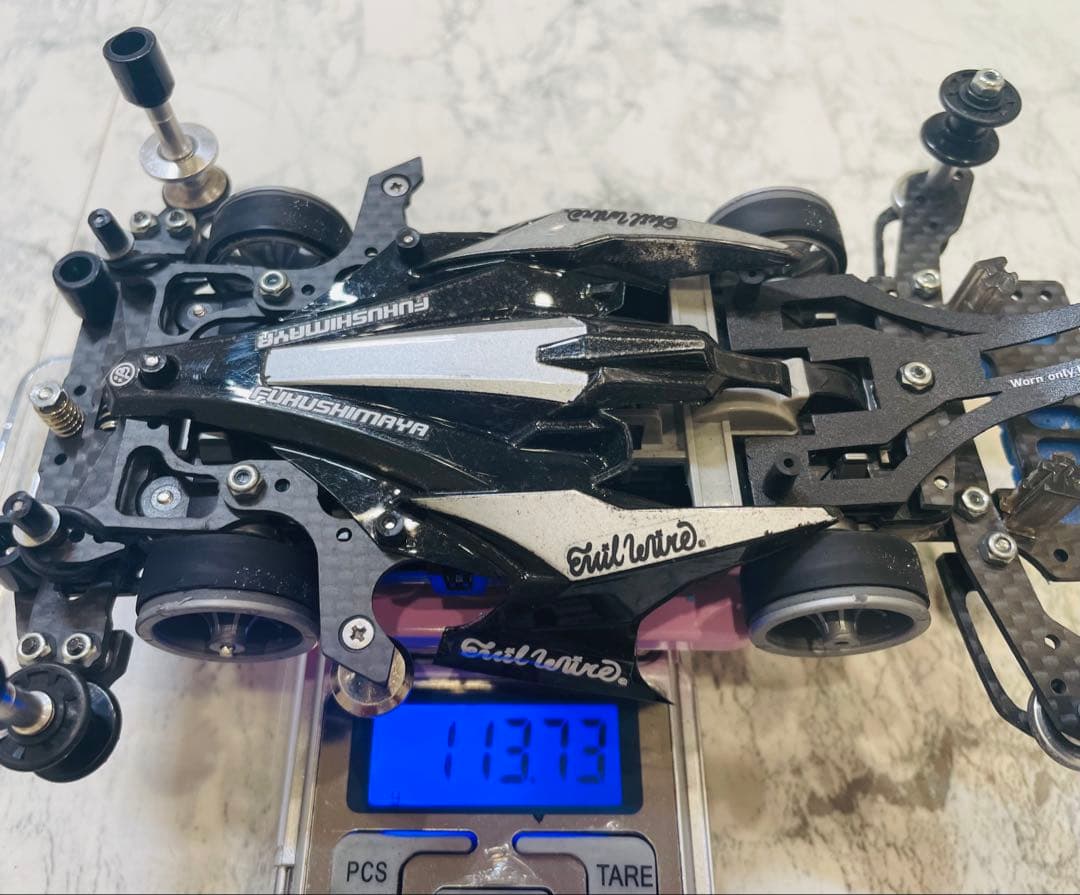 ミニ四駆　MSスギヤマ式フレキ　橋渡し　V字カット　１軸スラダン　１軸アンカー